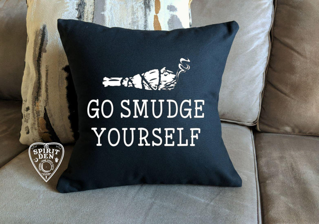 Go Smudge Yourself Sage Bundle Black Pillow - The Spirit Den