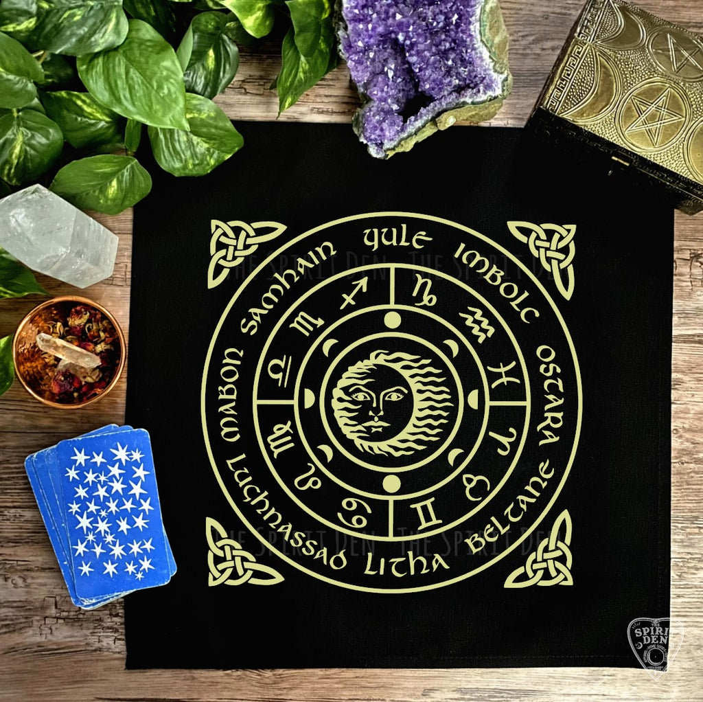 Wheel of the Year (Gold) Altar Cloth