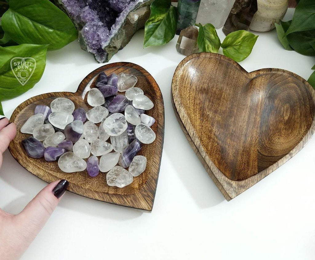 Hand Carved Wood Heart Bowl - The Spirit Den
