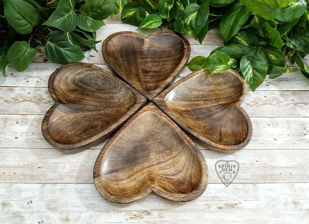 Hand Carved Wood Heart Bowl - The Spirit Den