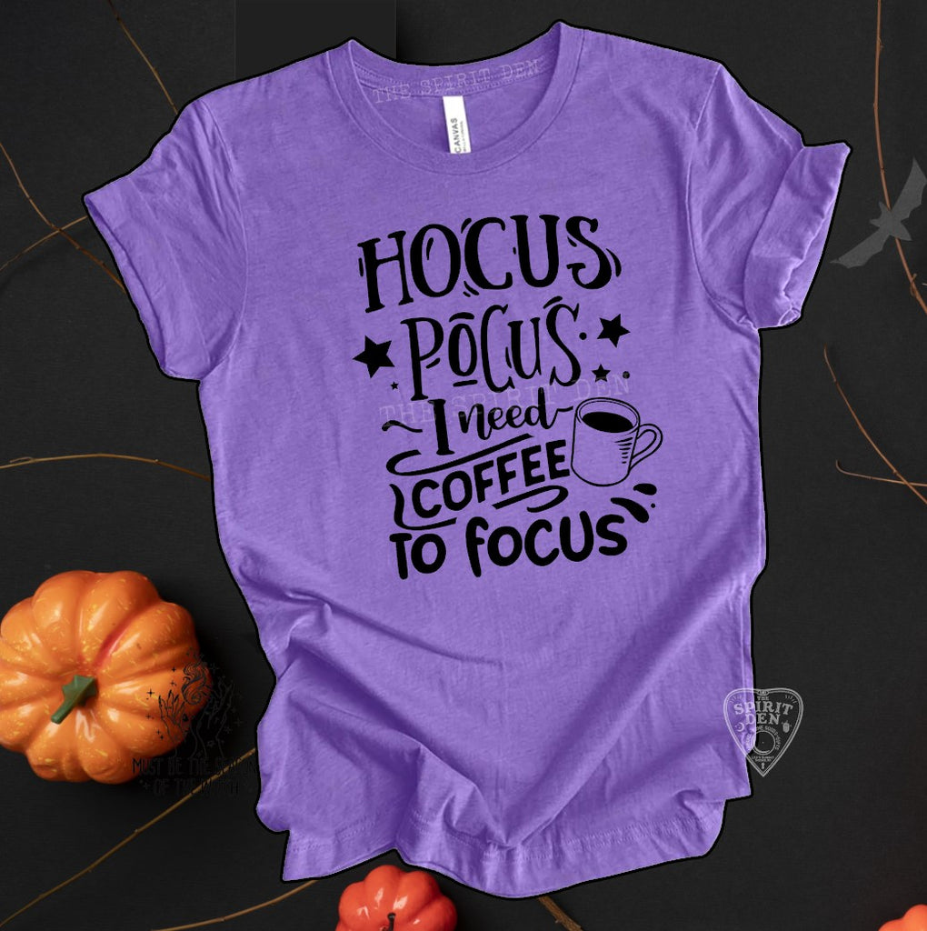 Hocus Pocus l Need Coffee To Focus Purple Unisex T-shirt