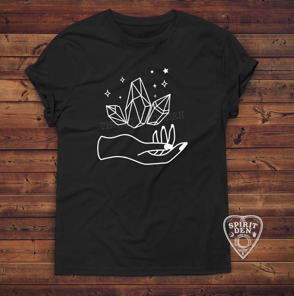 Holding Magic - Crystals T-Shirt Extended Sizes - The Spirit Den
