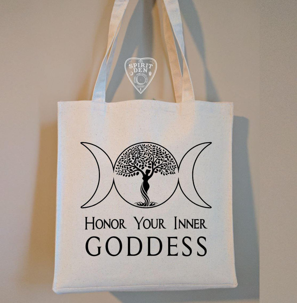 Honor Your Inner Goddess Cotton Canvas Market Tote Bag - The Spirit Den