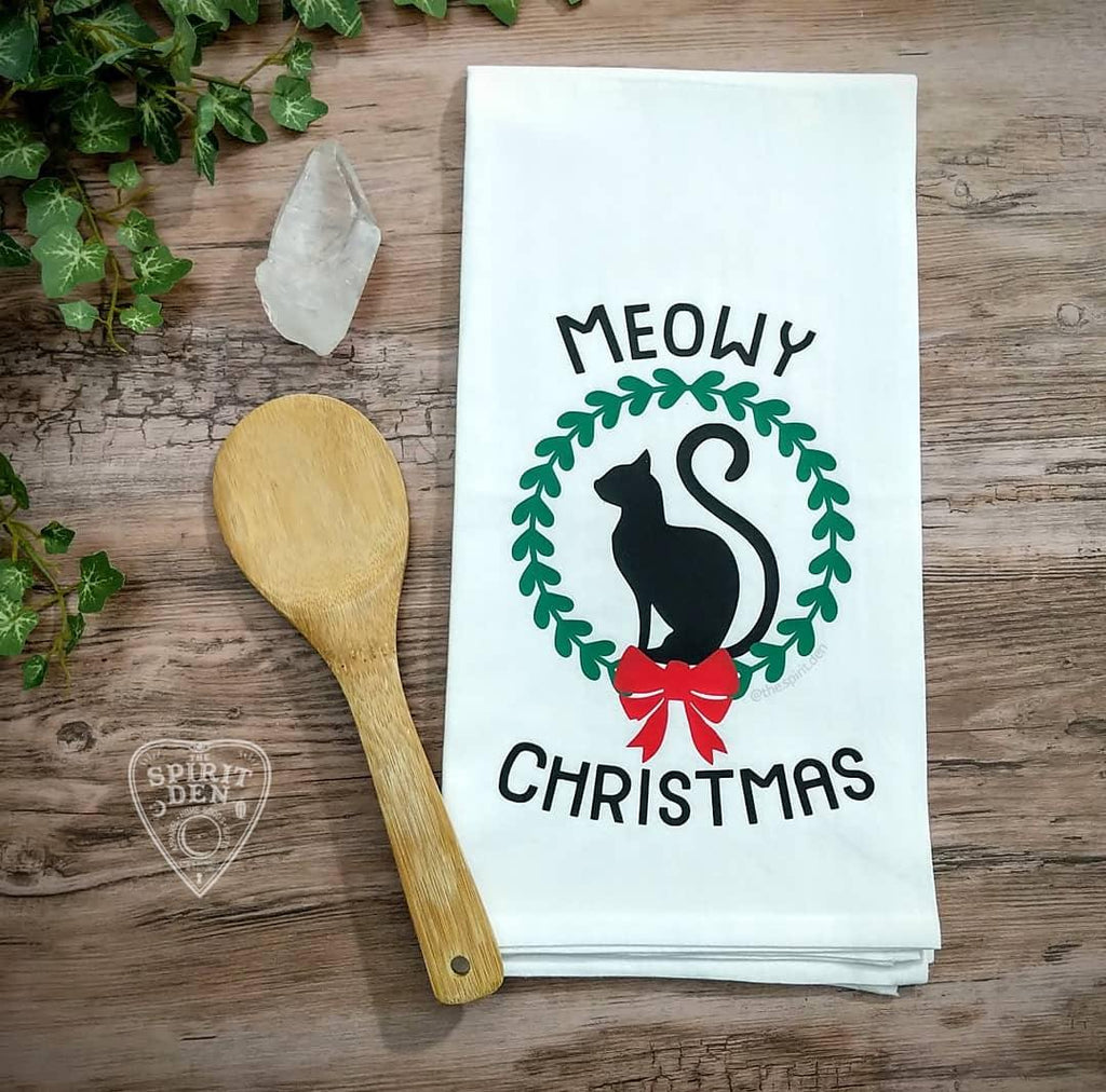 Meowy Christmas Cat Flour Sack Towel - The Spirit Den