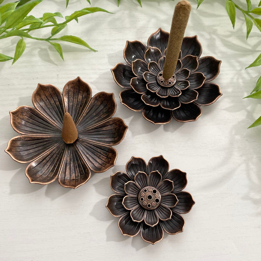 Lotus Flower Incense Burner for Incense Cones or Sticks