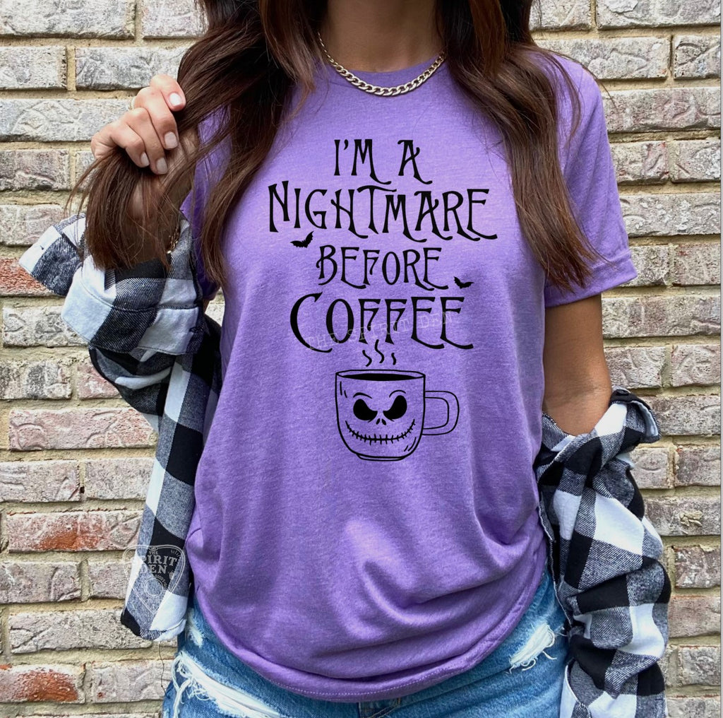 I'm A Nightmare Before Coffee Purple Unisex T-shirt