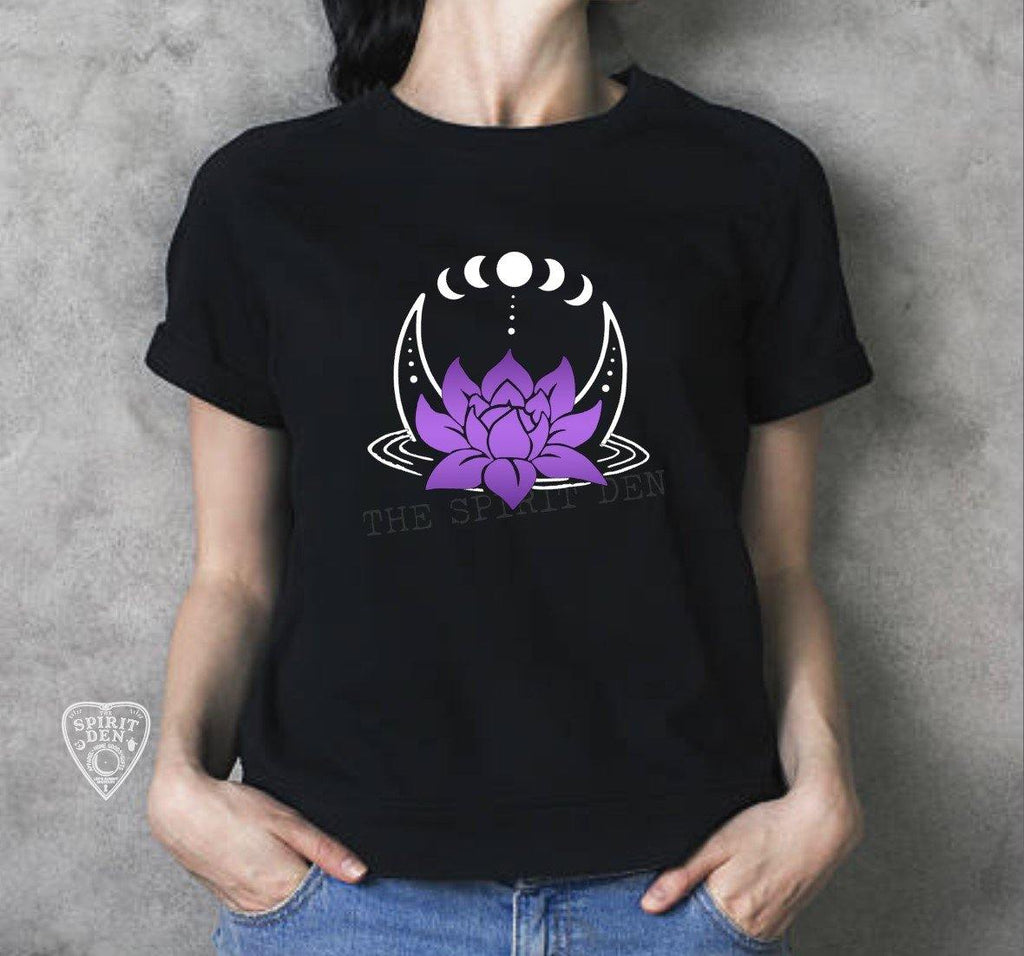 Lotus Moon Phases Phases T-Shirt - The Spirit Den