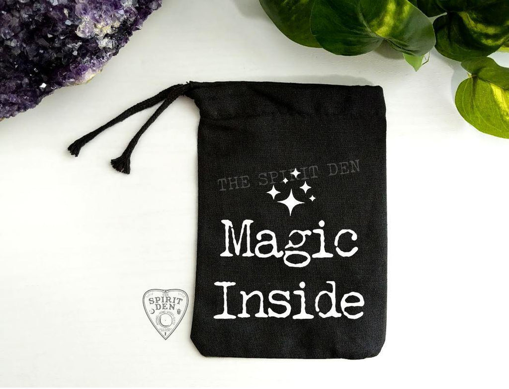 Magic Inside Black Single Drawstring Bag - The Spirit Den