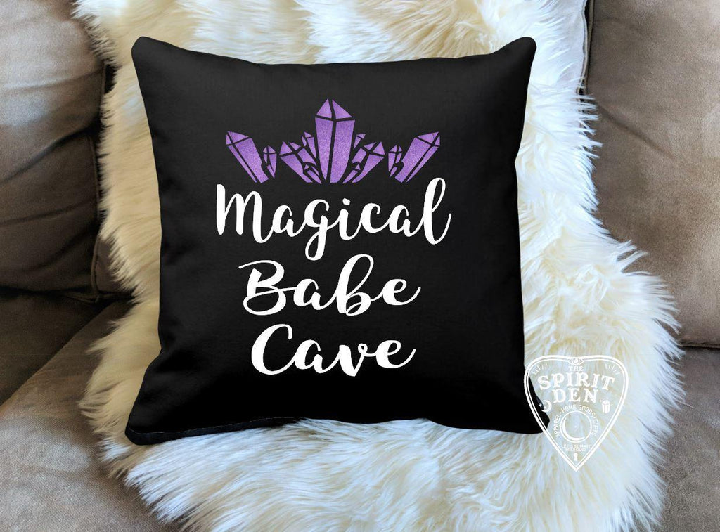 Magical Babe Cave Black Pillow - The Spirit Den
