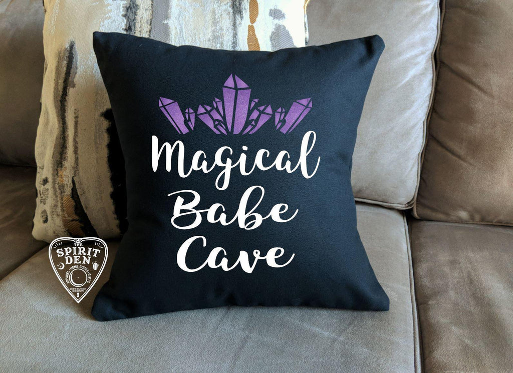 Magical Babe Cave Black Pillow - The Spirit Den