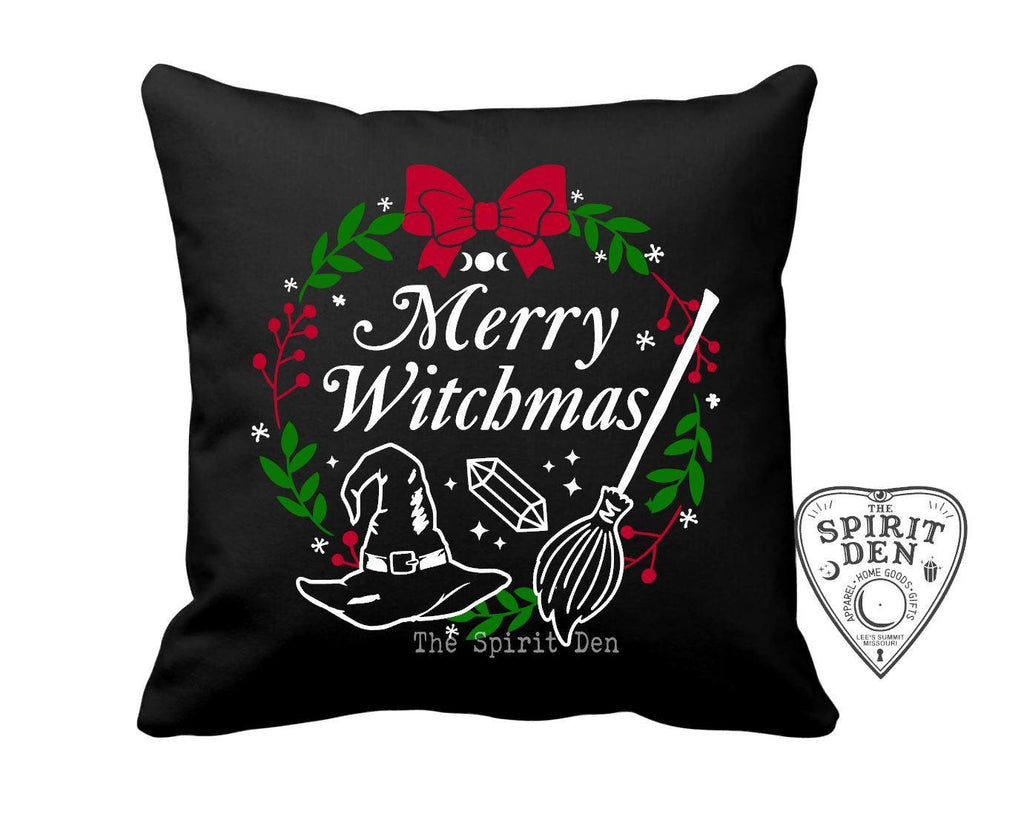 Merry Witchmas Black Pillow - The Spirit Den