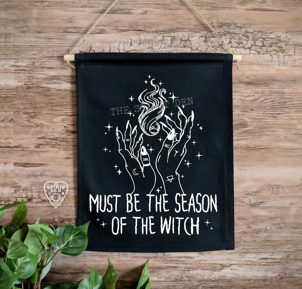 Must Be The Season Of The Witch Black Canvas Wall Banner
