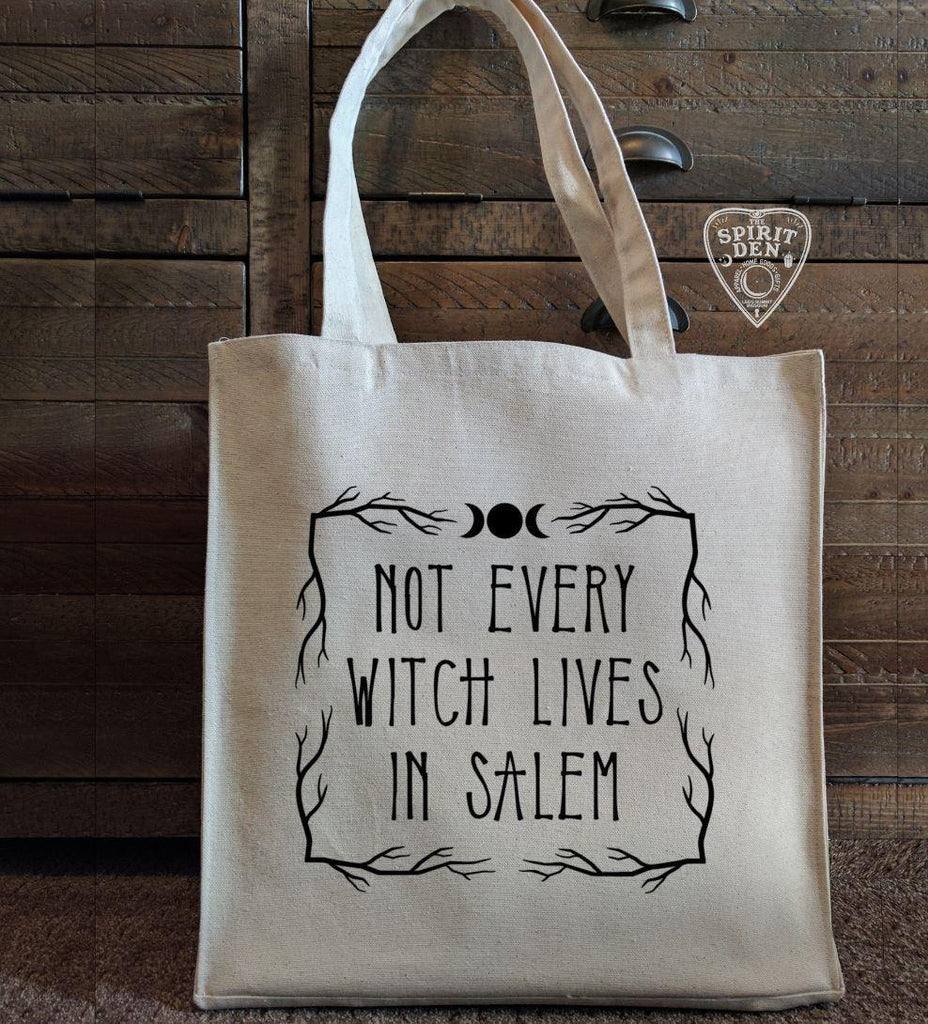 Not Every Witch Lives In Salem Cotton Canvas Market Tote Bag - The Spirit Den