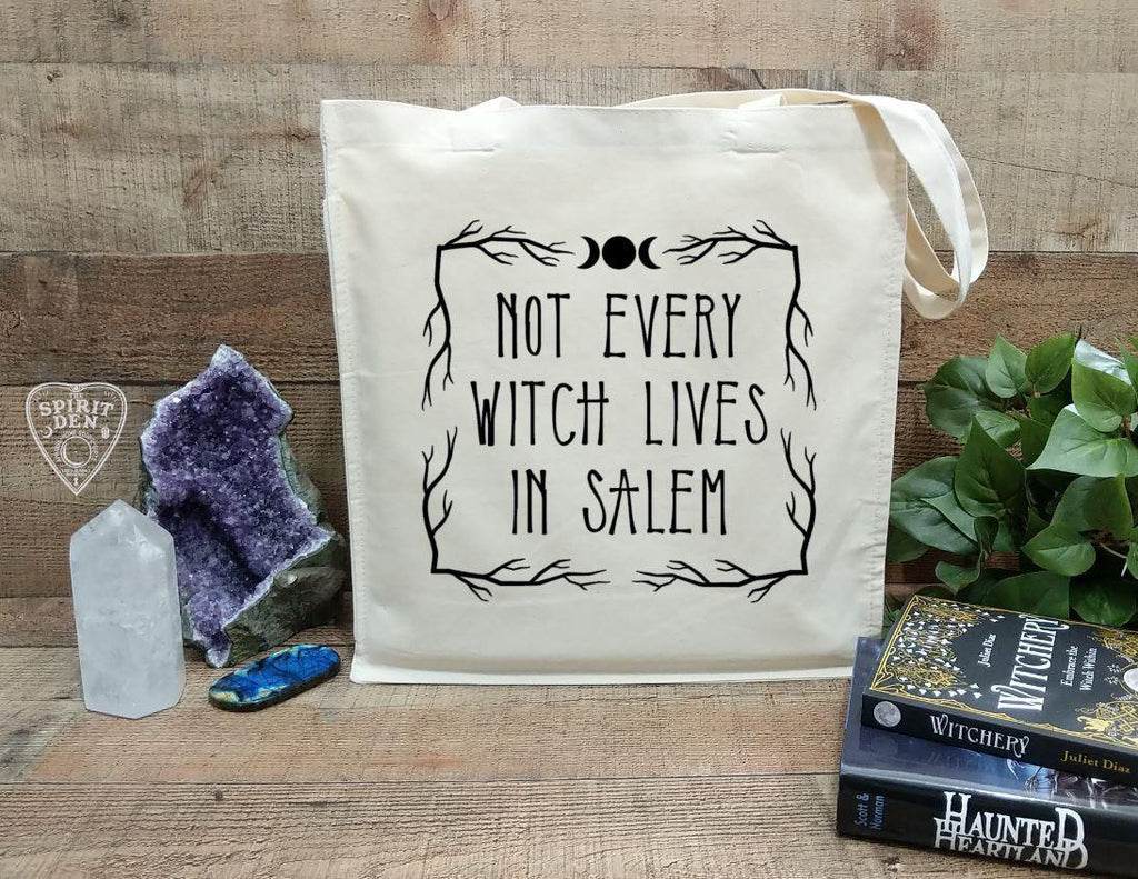 Not Every Witch Lives In Salem Cotton Canvas Market Tote Bag - The Spirit Den