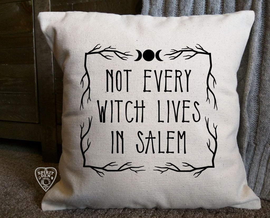 Not Every Witch Lives In Salem Natural Pillow | Pillow Cover - The Spirit Den