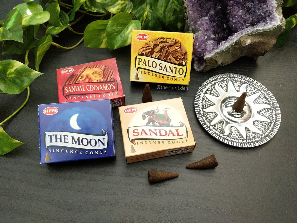 Hem Cone Incense | Sandalwood, Sandal Cinnamon, Palo Santo or The Moon - The Spirit Den