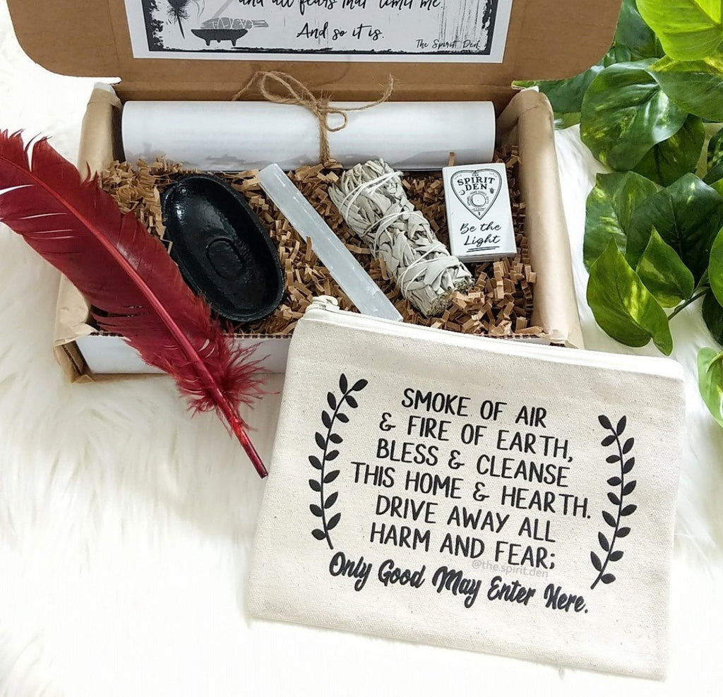 Home Blessing - Energy Cleansing Sage Kit with Canvas Zipper Pouch