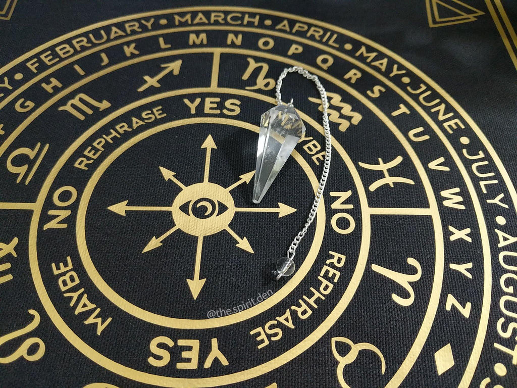 Pendulum with Chain - Choice of Black Tourmaline or Clear Quartz - The Spirit Den