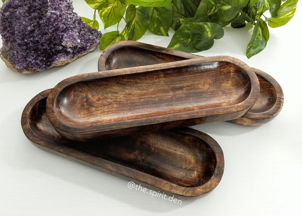 Wooden Multi-use Spiritual Vessel Double Incense Burner - The Spirit Den