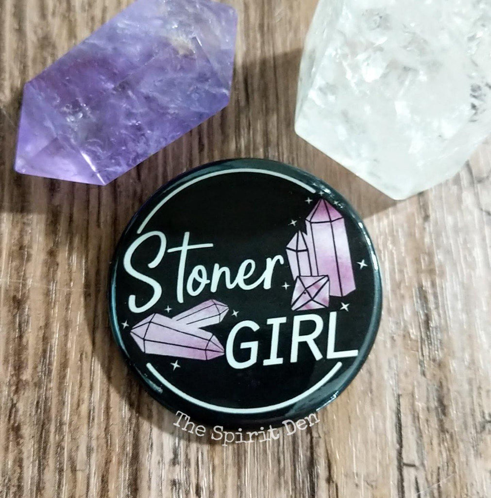 Stoner Girl Pinback Button - The Spirit Den