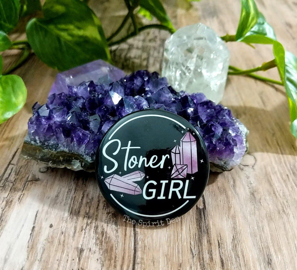 Stoner Girl Pinback Button - The Spirit Den