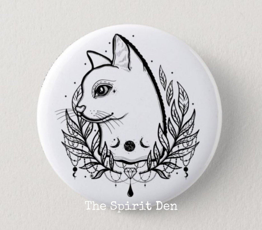 Lady Luna Kitty Pinback Button - The Spirit Den
