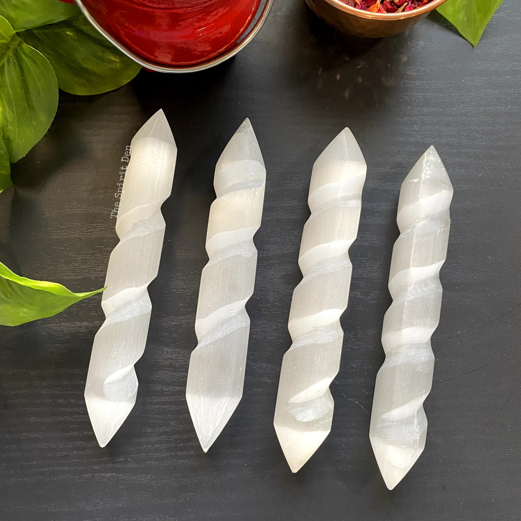 Selenite Spiral Wand (Double Terminated)