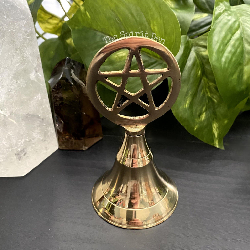 Pentacle Energy Clearing Brass Bell | Altar Bell - The Spirit Den