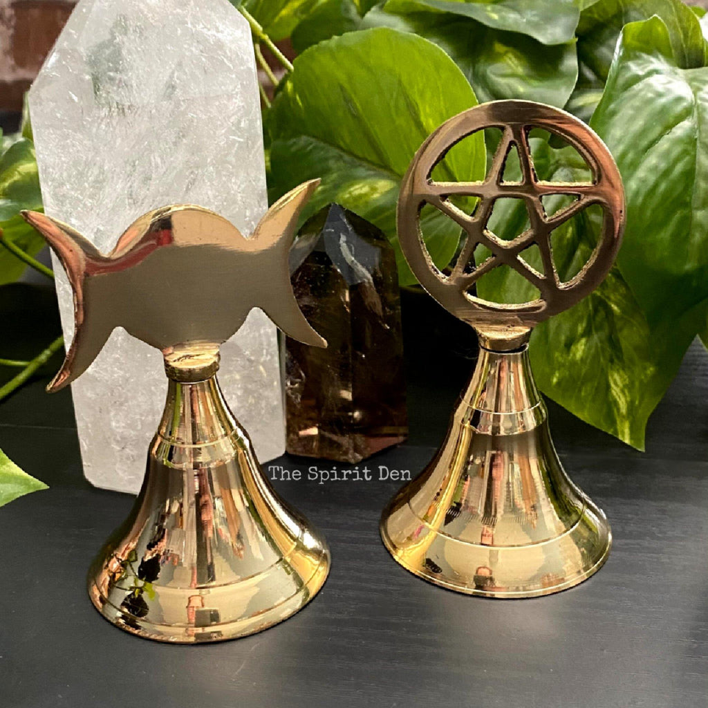 Pentacle Energy Clearing Brass Bell | Altar Bell - The Spirit Den