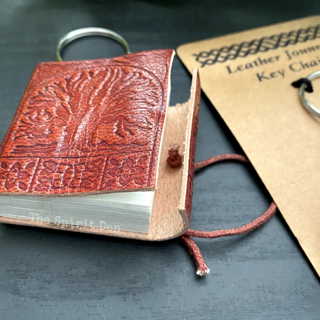 Tree of Life Leather Journal Keychain - The Spirit Den