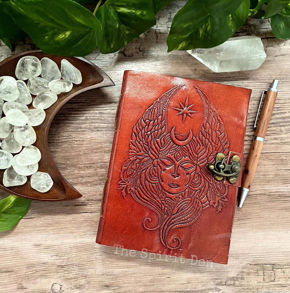 Goddess of the Moon Leather Journal - The Spirit Den