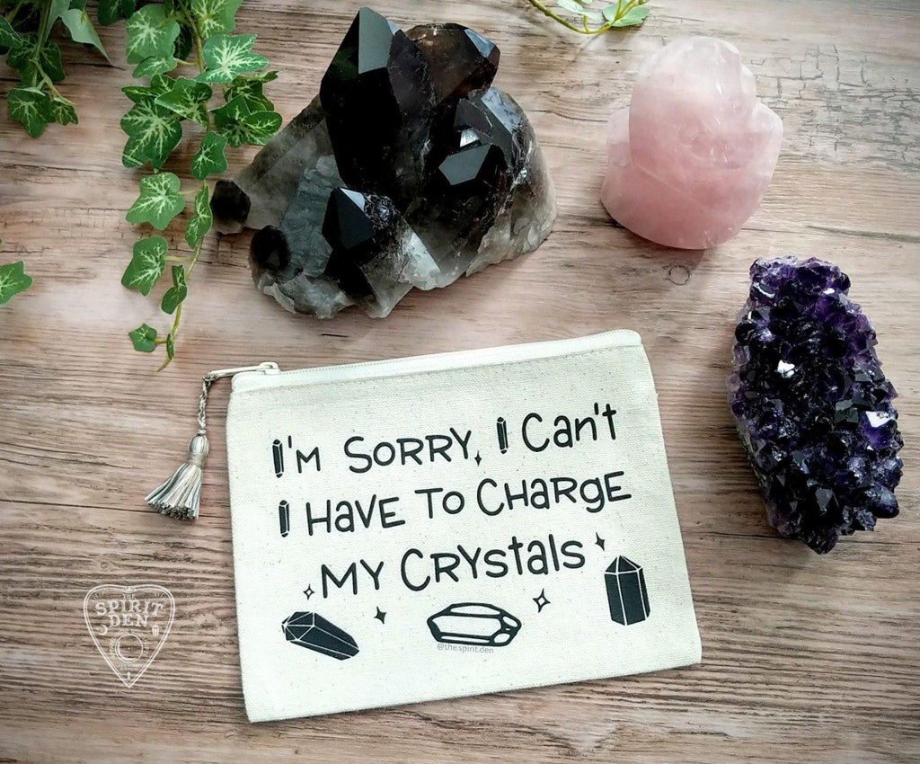I'm Sorry I Can't I Have To Charge My Crystals Canvas Zipper Bag - The Spirit Den