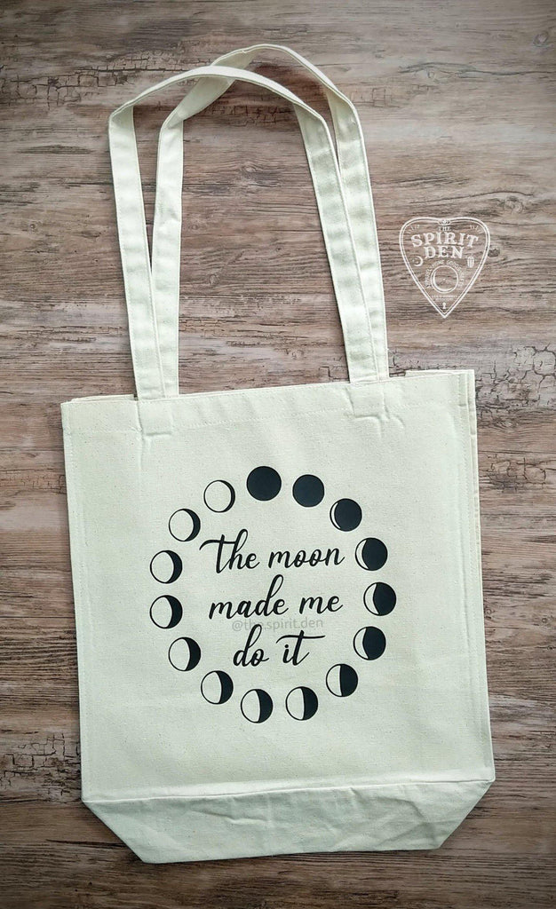 The Moon Made Me Do It Moon Phases Canvas Market Tote Bag - The Spirit Den