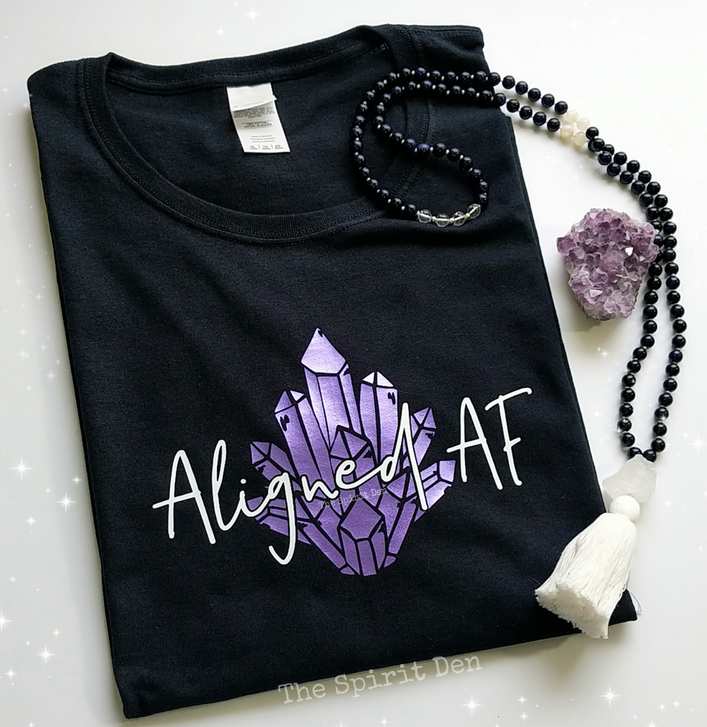 Aligned AF Purple Metallic Design T-Shirt