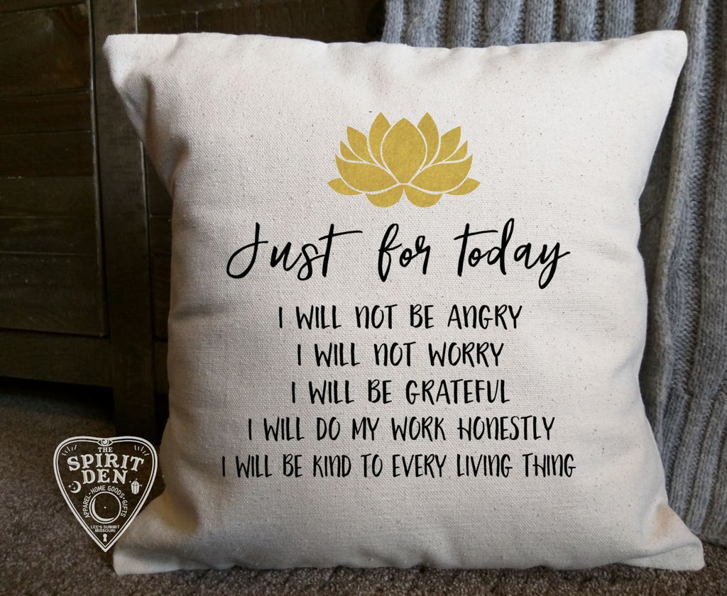 Reiki Principles Just for Today Cotton Canvas Pillow