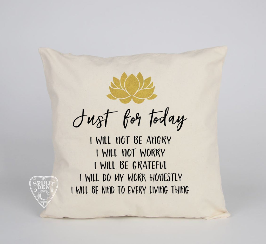 Reiki Principles Just for Today Cotton Canvas Pillow