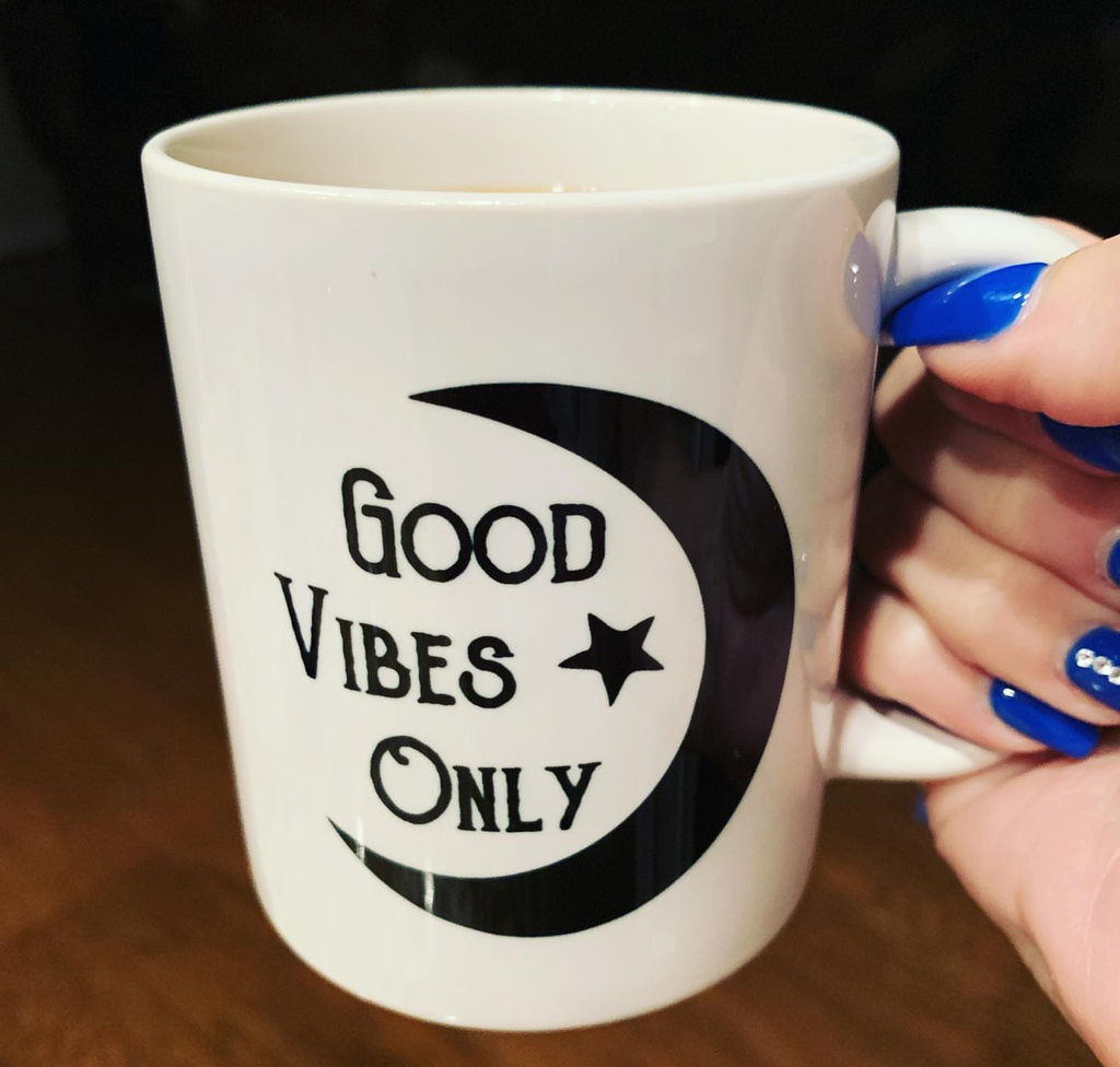Good Vibes Only Moon White Mug - The Spirit Den