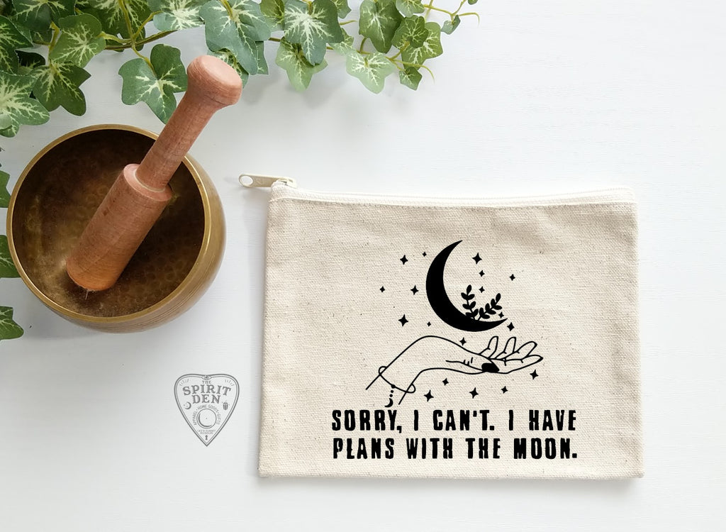 Sorry I Can't I Have Plans With The Moon Canvas Zipper Bag
