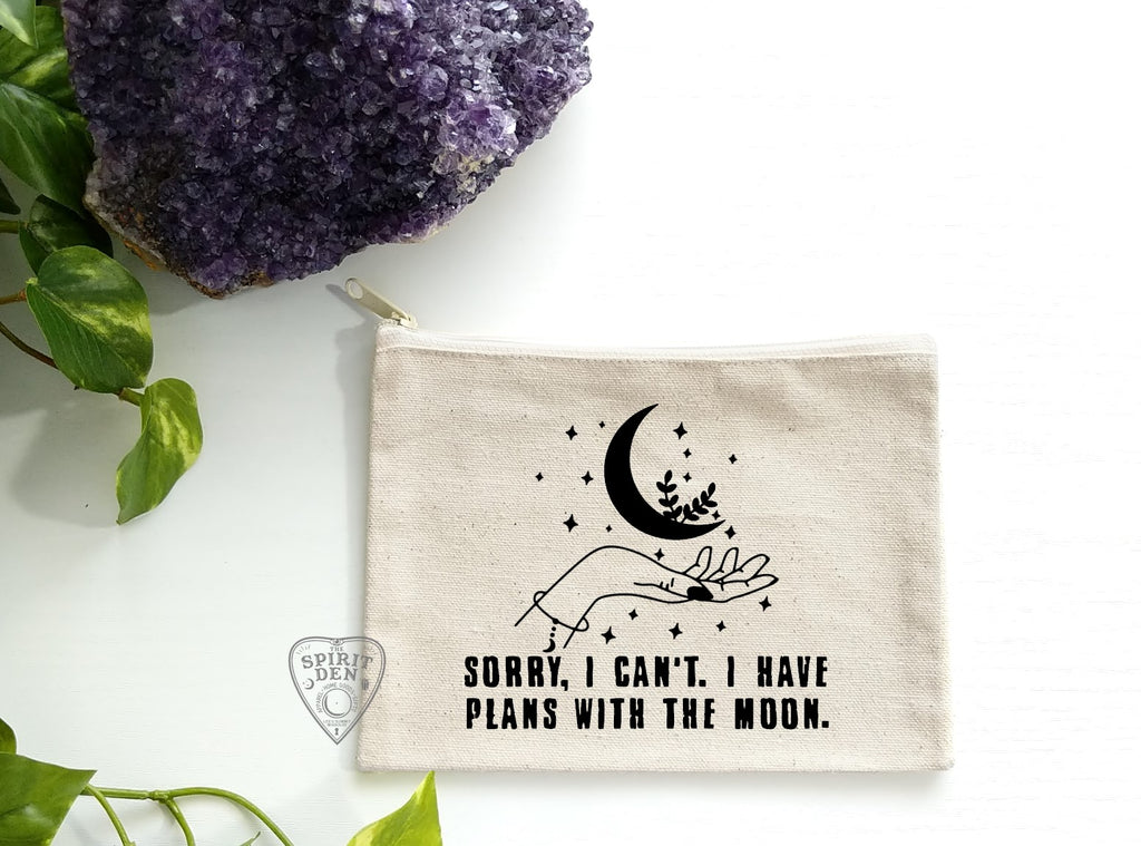 Sorry I Can't I Have Plans With The Moon Canvas Zipper Bag
