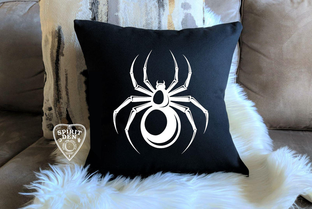 Skeleton Spider Black Pillow - The Spirit Den