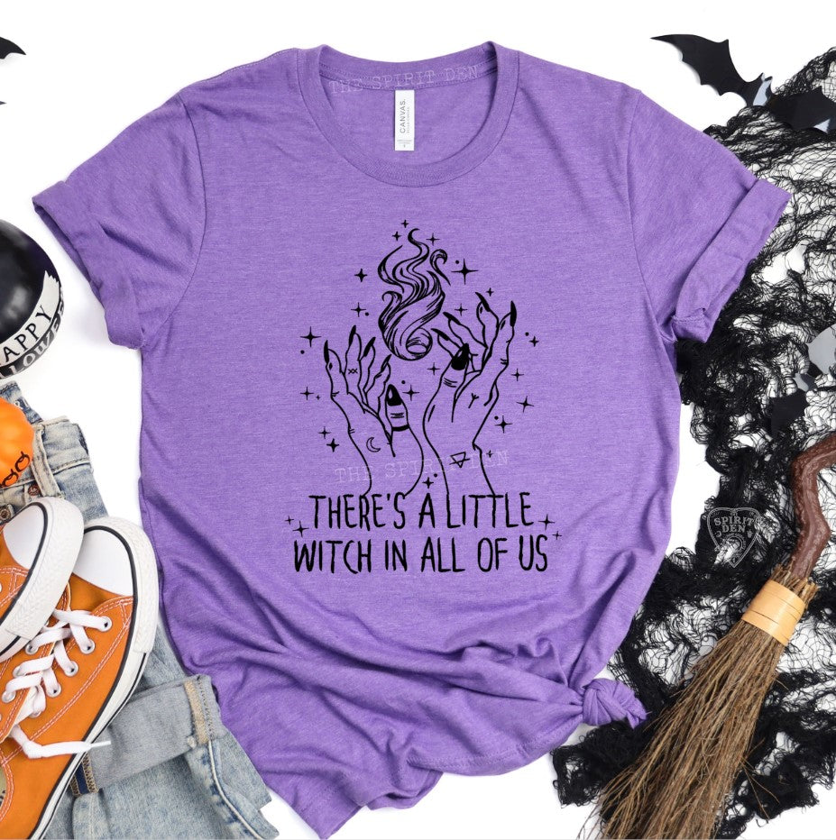 There's A Little Witch In All Of Us Purple Unisex T-shirt