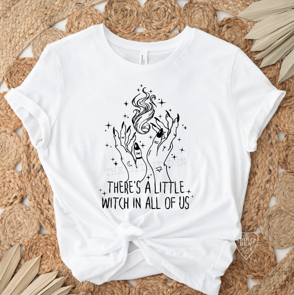 There's A Little Witch In All Of Us White Unisex T-shirt