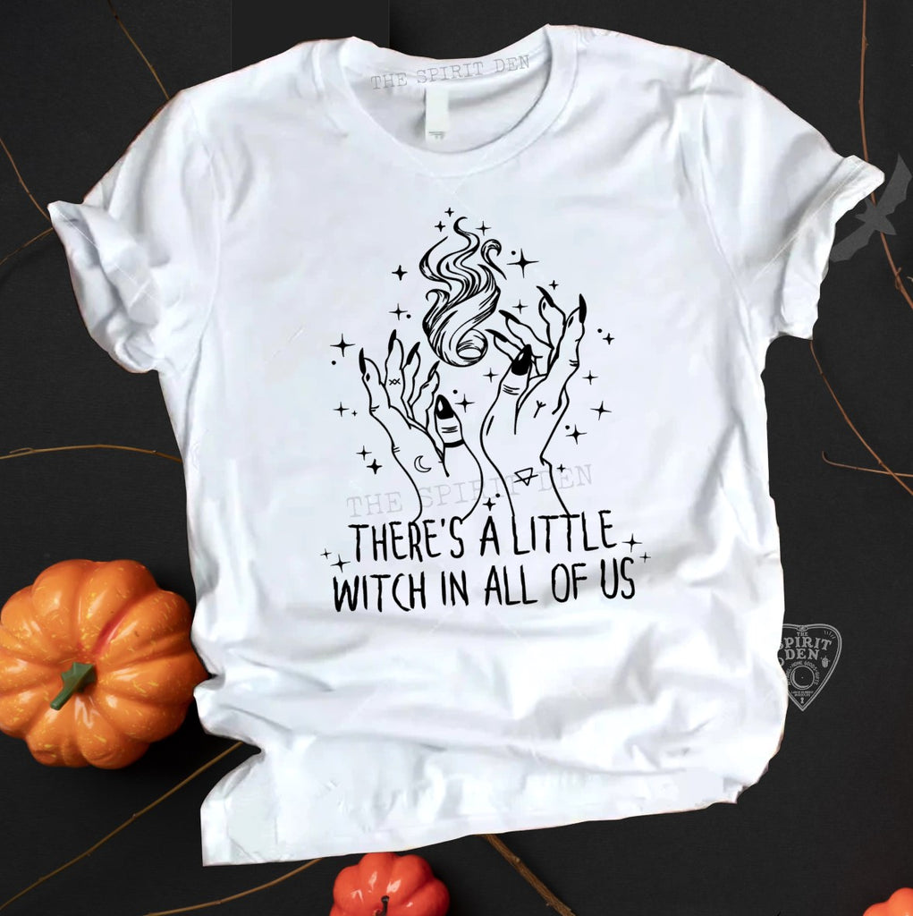 There's A Little Witch In All Of Us White Unisex T-shirt