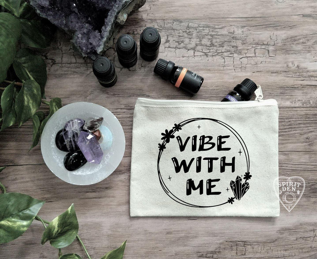 Vibe With Me Canvas Zipper Bag - The Spirit Den