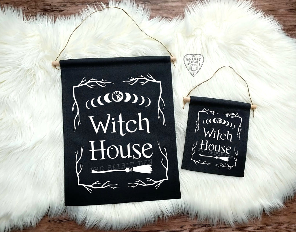 Witch House Black Canvas Banner