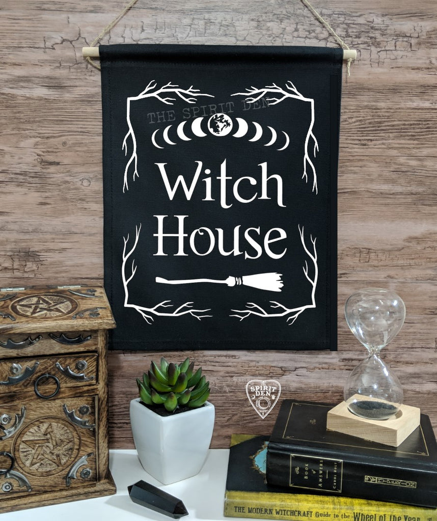 Witch House Black Canvas Banner