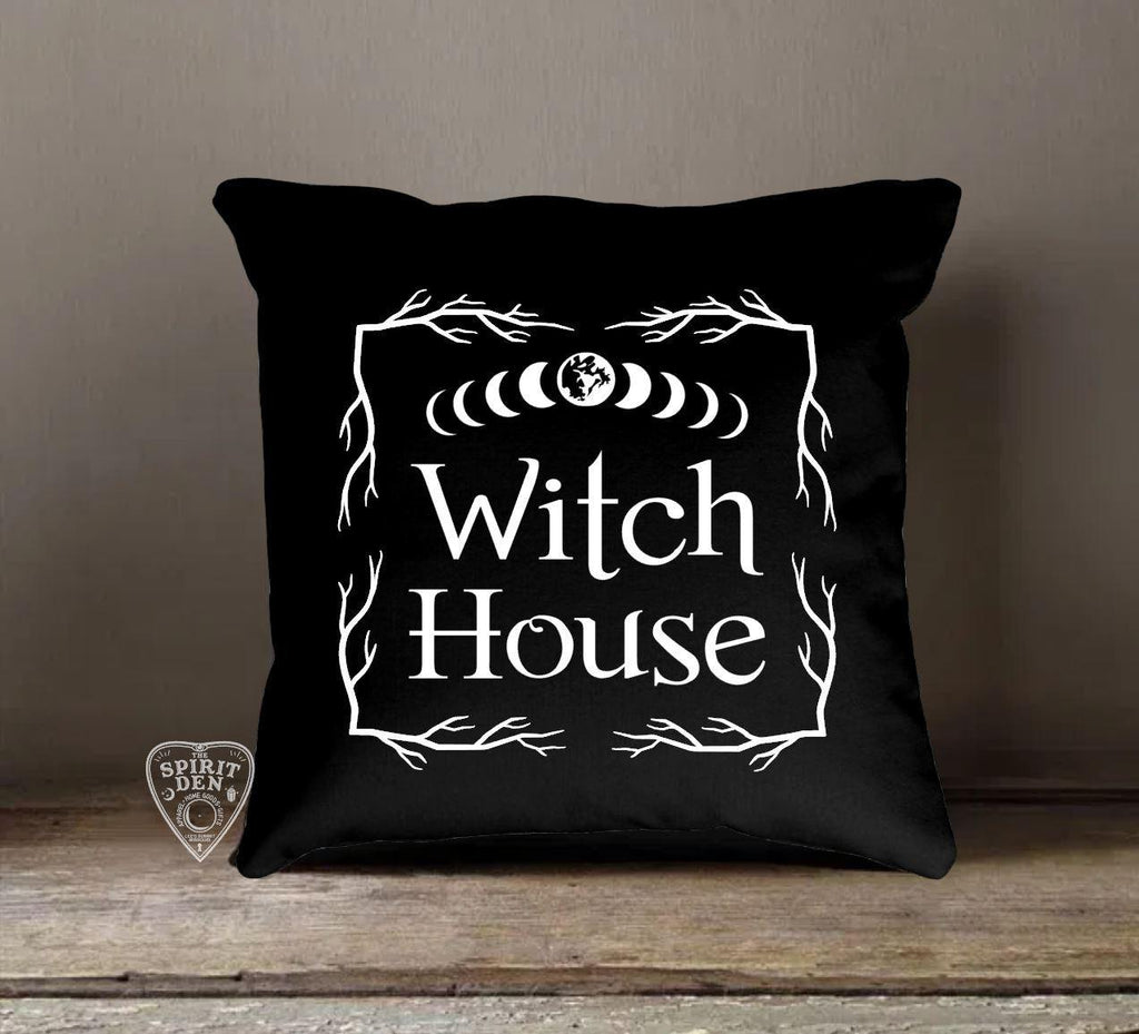 Witch House Black Pillow | Pillow Cover - The Spirit Den
