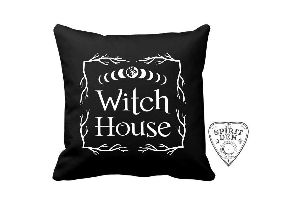 Witch House Black Pillow | Pillow Cover - The Spirit Den