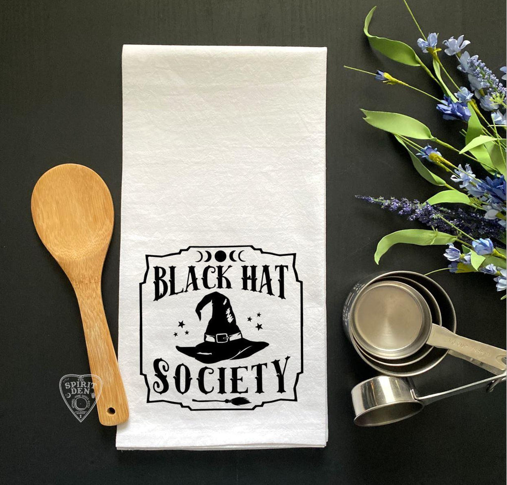 Black Hat Society Witch Hat Flour Sack Towel - The Spirit Den