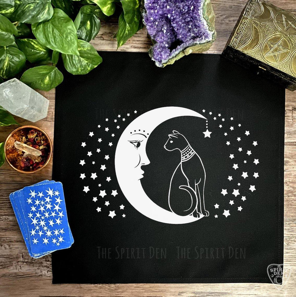 Cat and the Moon Altar Tarot Cloth - The Spirit Den